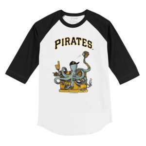 Pittsburgh Pirates Octopus 3/4 Black Sleeve Raglan Shirt