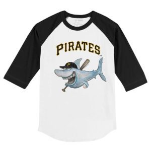 Pittsburgh Pirates Shark 3/4 Black Sleeve Raglan Shirt