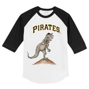 Pittsburgh Pirates TT Rex 3/4 Black Sleeve Raglan Shirt