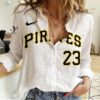 Pittsburgh Pirates Women Casual Shirt Linen Shirt GWS1083