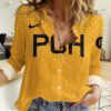 Pittsburgh Pirates Women Casual Shirt Linen Shirt GWS1087