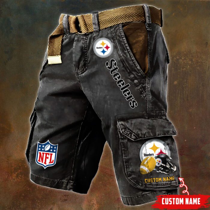 Pittsburgh Steelers NFL Football Custom Name Pocket Print Cargo Shorts V2 Perfect Gift For Fans MCS1256