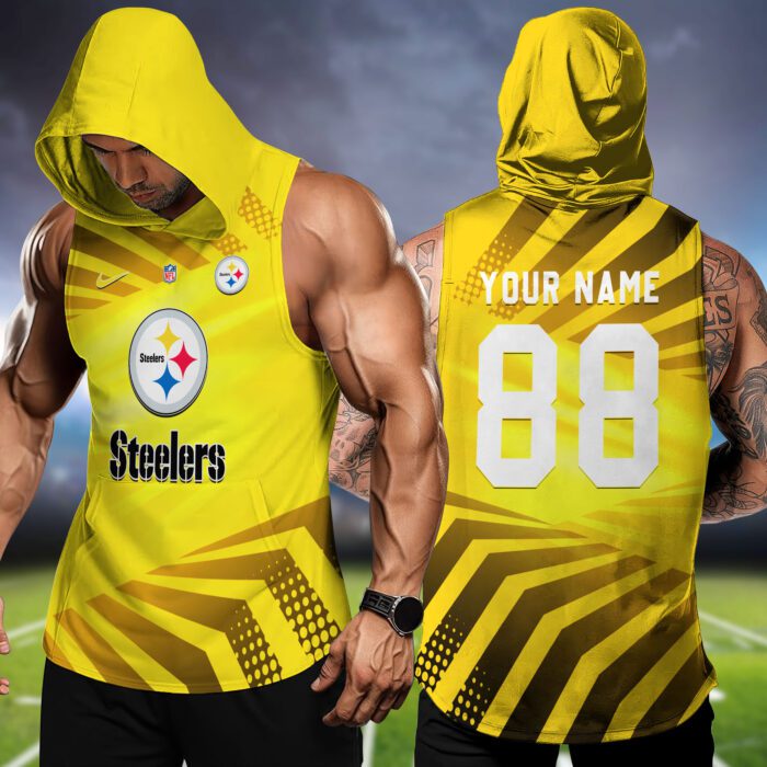 Pittsburgh Steelers NFL Hoodie Tank Top Workout Outfit WHT1219