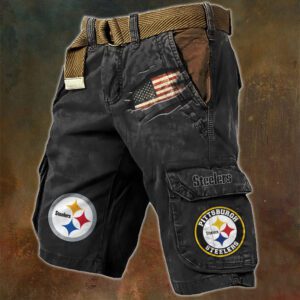 Pittsburgh Steelers NFL Patriotic Pocket Print Cargo Shorts V2 MCS1064