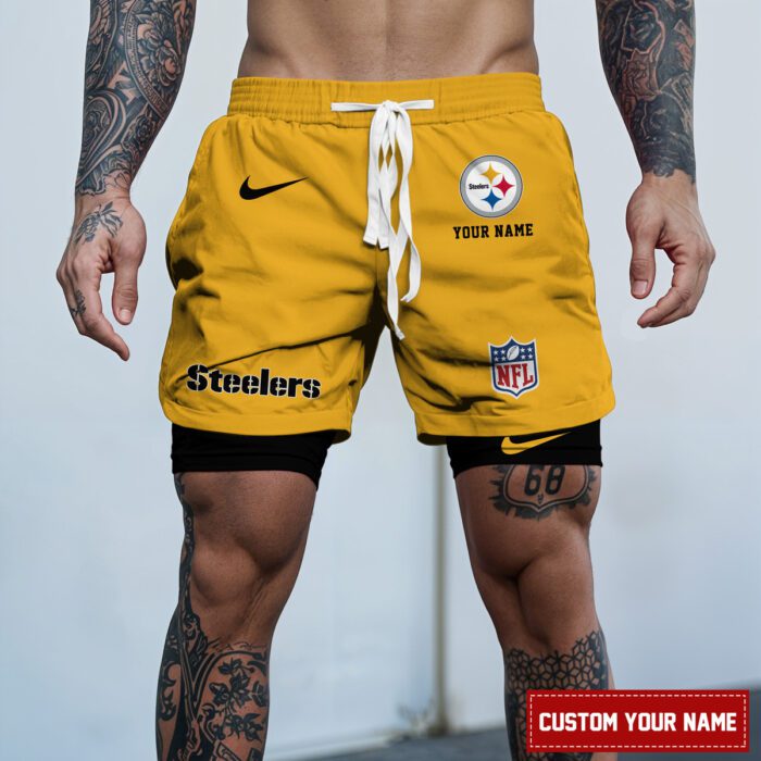 Pittsburgh Steelers NFL Personalized Double Layer Shorts For Fans WDS1089