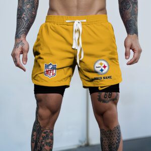 Pittsburgh Steelers NFL Personalized Double Layer Shorts WDS1122