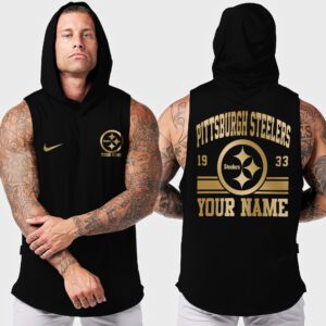 Pittsburgh Steelers NFL Personalized Men Workout Hoodie Tank Tops WHT1313