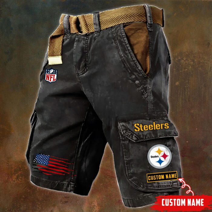 Pittsburgh Steelers NFL Personalized Pocket Print Cargo Shorts V2 Perfect Gift For Fans MCS1129