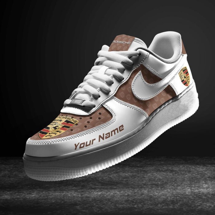Porsche Brown Air Force 1 Sneakers AF1 Limited Shoes For Cars Fan LAF2056