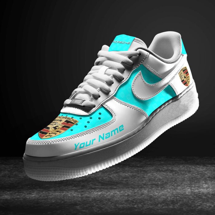 Porsche Cyan Air Force 1 Sneakers AF1 Limited Shoes For Cars Fan LAF2058