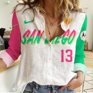 San Diego Padres Women Casual Shirt Linen Shirt GWS1077