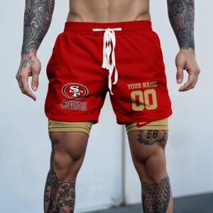 San Francisco 49ers NFL Double Layer Shorts Custom Your Name And Number WDS1059