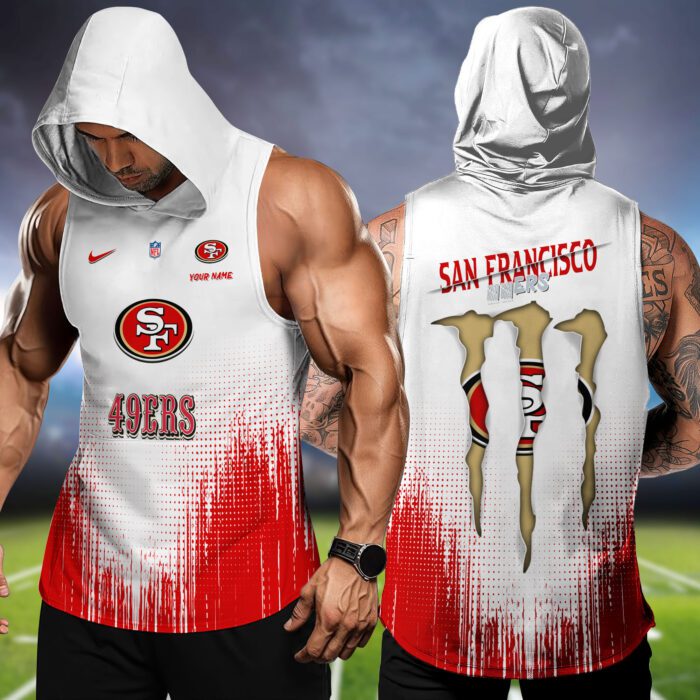 San Francisco 49ers NFL Hoodie Tank Top Workout Outfit WHT1184