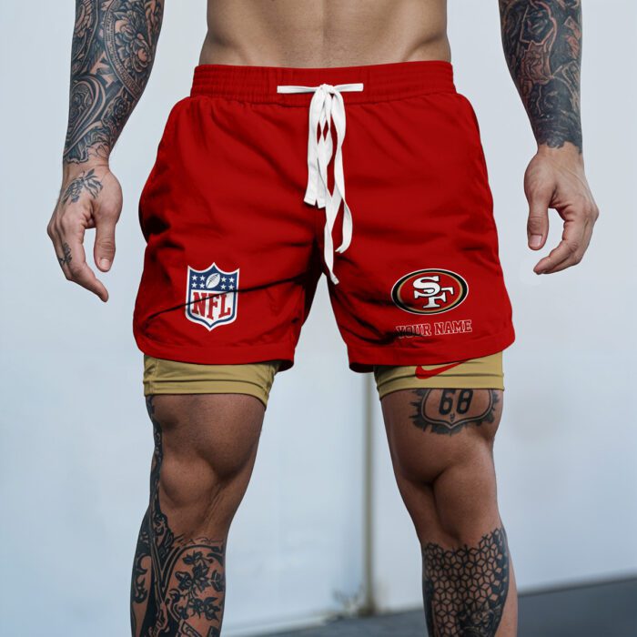 San Francisco 49ers NFL Personalized Double Layer Shorts WDS1121