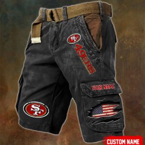 San Francisco 49ers NFL Vintage Pocket Print Cargo Shorts V2 MCS1222