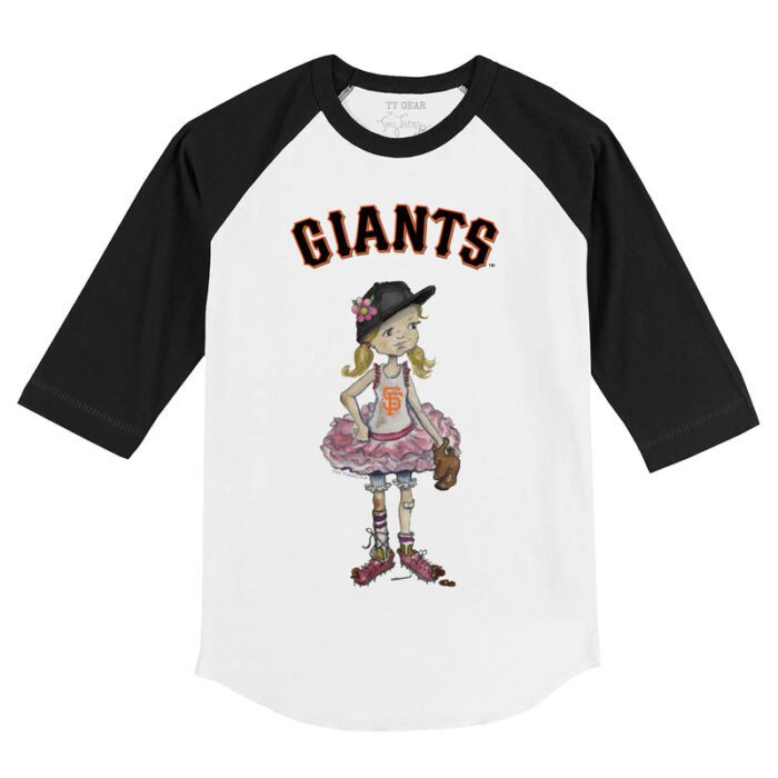 San Francisco Giants Babes 3/4 Black Sleeve Raglan Shirt