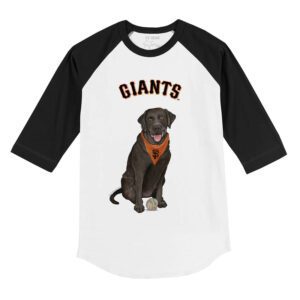 San Francisco Giants Black Labrador Retriever 3/4 Black Sleeve Raglan Shirt