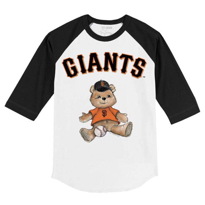 San Francisco Giants Boy Teddy 3/4 Black Sleeve Raglan Shirt