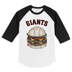 San Francisco Giants Burger 3/4 Black Sleeve Raglan Shirt