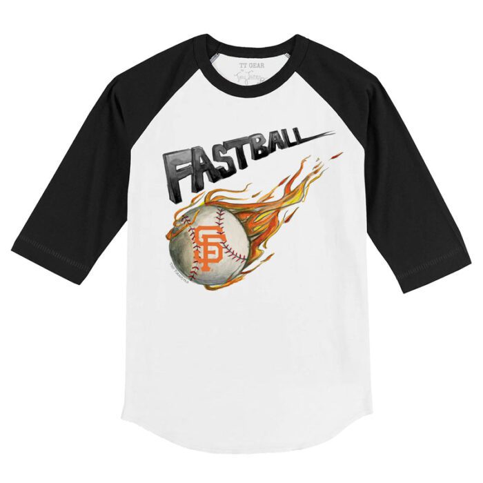 San Francisco Giants Fastball 3/4 Black Sleeve Raglan Shirt
