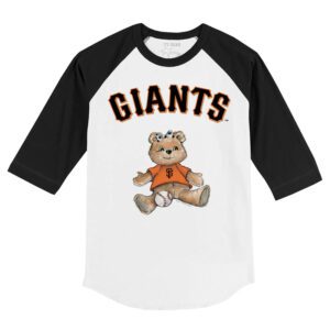 San Francisco Giants Girl Teddy 3/4 Black Sleeve Raglan Shirt
