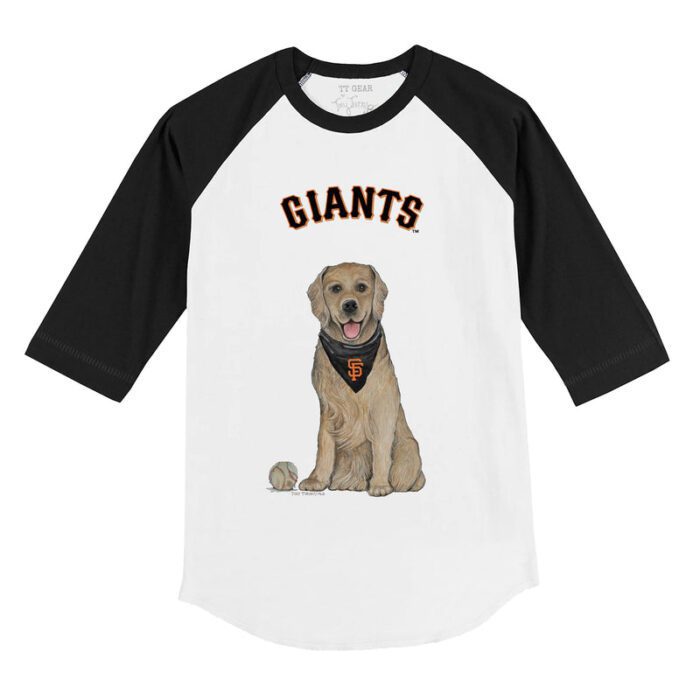 San Francisco Giants Golden Retriever 3/4 Black Sleeve Raglan Shirt