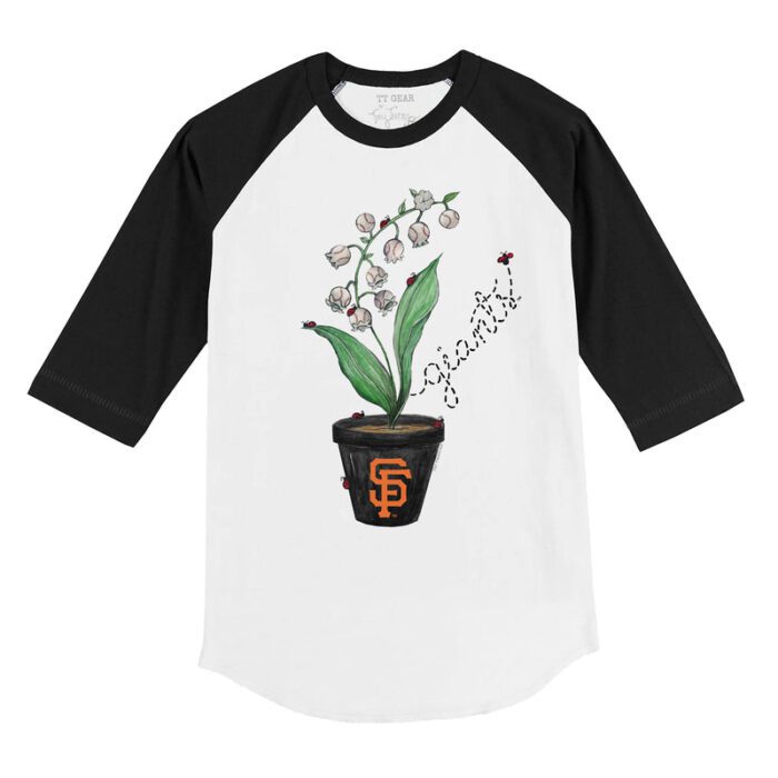 San Francisco Giants Ladybug 3/4 Black Sleeve Raglan Shirt