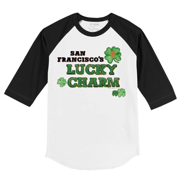 San Francisco Giants Lucky Charm 3/4 Black Sleeve Raglan Shirt