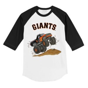 San Francisco Giants Monster Truck 3/4 Black Sleeve Raglan Shirt