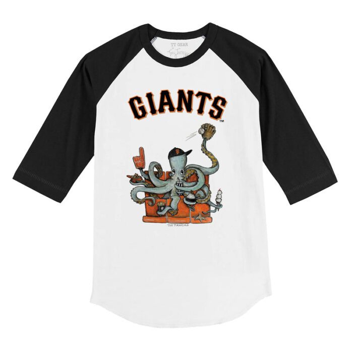 San Francisco Giants Octopus 3/4 Black Sleeve Raglan Shirt