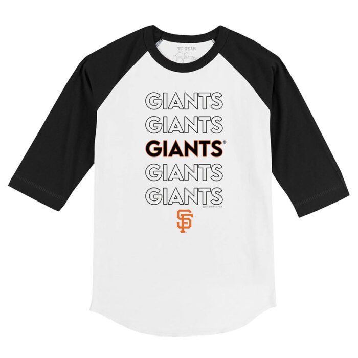 San Francisco Giants Stacked 3/4 Black Sleeve Raglan Shirt