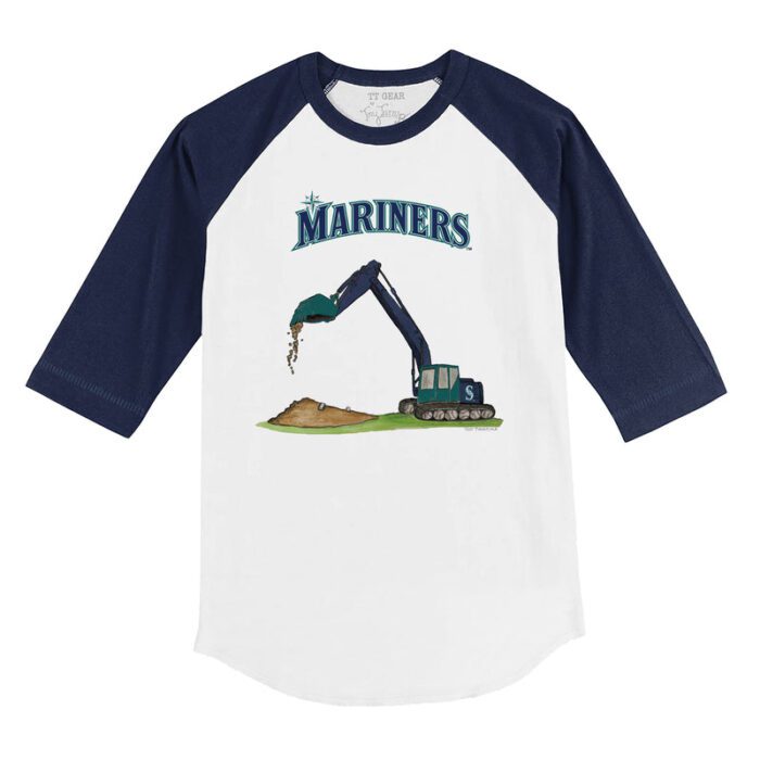 Seattle Mariners Excavator 3/4 Navy Blue Sleeve Raglan Shirt