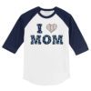 Seattle Mariners I Love Mom 3/4 Navy Blue Sleeve Raglan Shirt