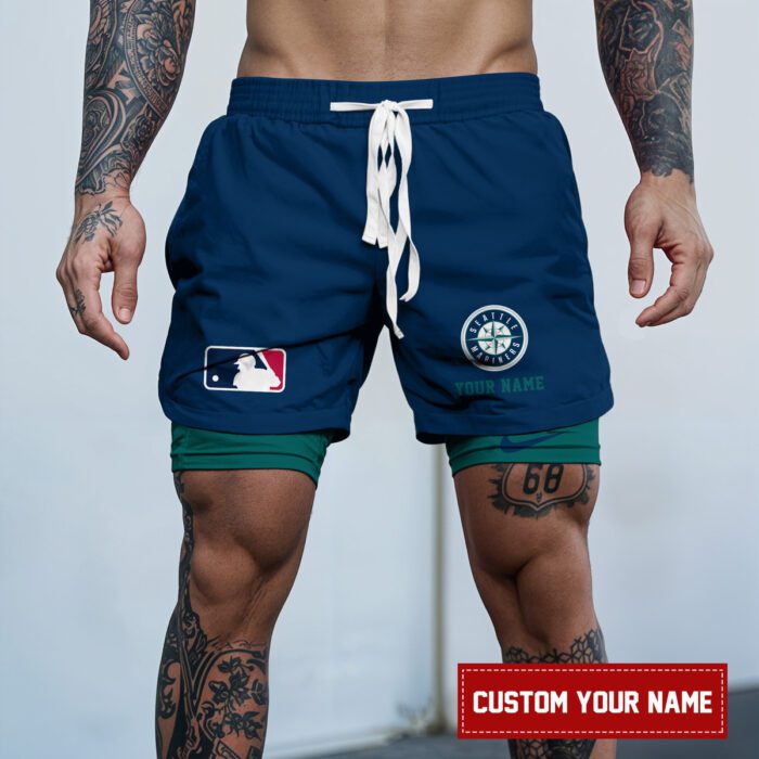 Seattle Mariners MLB Personalized Double Layer Shorts WDS1153