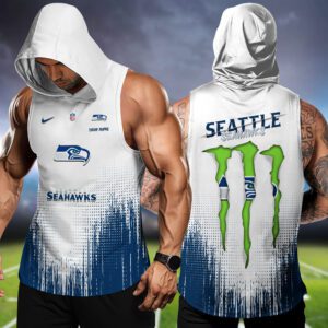 Seattle Seahawks NFL Hoodie Tank Top Workout Outfit WHT1186