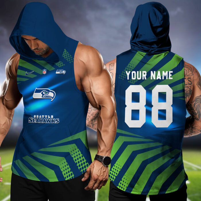 Seattle Seahawks NFL Hoodie Tank Top Workout Outfit WHT1218