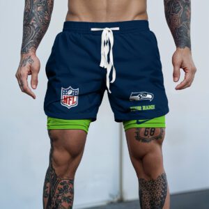 Seattle Seahawks NFL Personalized Double Layer Shorts WDS1124