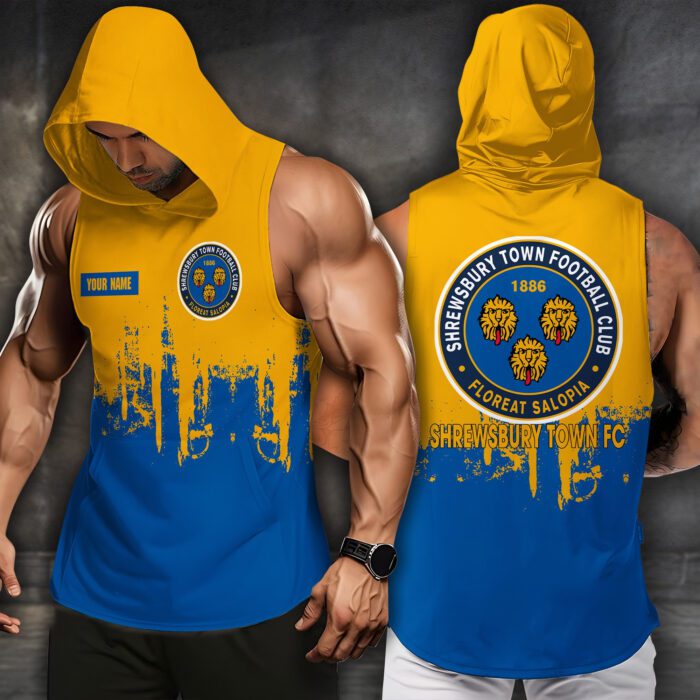 Shrewsbury Town Men Workout Hoodie Tank Tops WHT1495