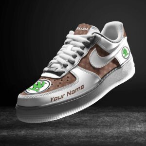 Skoda Brown Air Force 1 Sneakers AF1 Limited Shoes For Cars Fan LAF2486