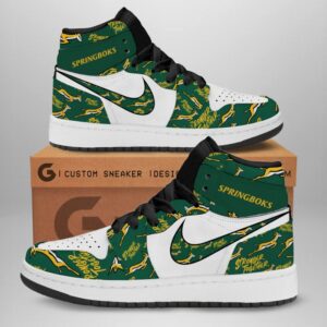 South Africa x Rugby World Cup Air Jordan 1 Sneaker JD1 Shoes For Fans GSS1142