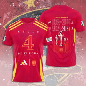 Spain National Football Team Champion Final Campeones Euro 2024 3D Unisex T-Shirt JSC1015