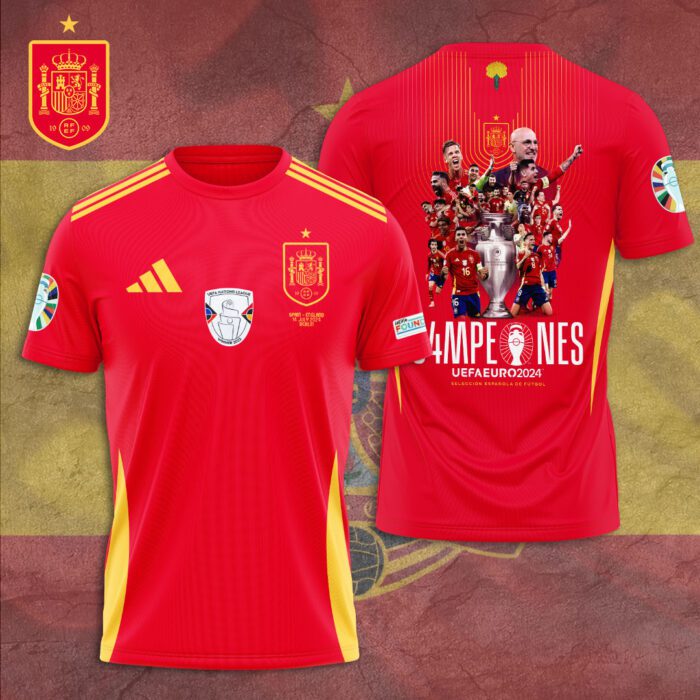 Spain National Football Team Champion Final Campeones Euro 2024 3D Unisex T-Shirt JSC1016