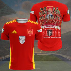 Spain National Football Team Champion Final Campeones Euro 2024 3D Unisex T-Shirt JSC1029