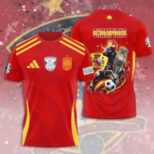 Spain National Football Team Champion Final Campeones Euro 2024 3D Unisex T-Shirt JSC1031