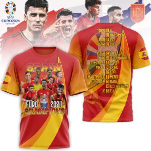 Spain National Football Team Champion Final Campeones Euro 2024 3D Unisex T-Shirt JSC1032