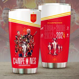 Spain National Football Team Champion Final Campeones Euro 2024 Tumbler Cup JSC1010
