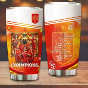 Spain National Football Team Champion Final Campeones Euro 2024 Tumbler Cup JSC1011