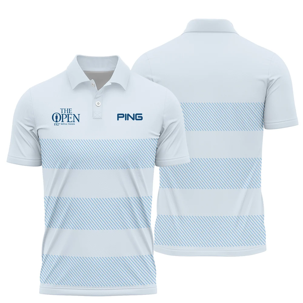 Special Release Ping 152nd Open Championship Light Blue Background Line Pattern Polo Shirt PLK1095