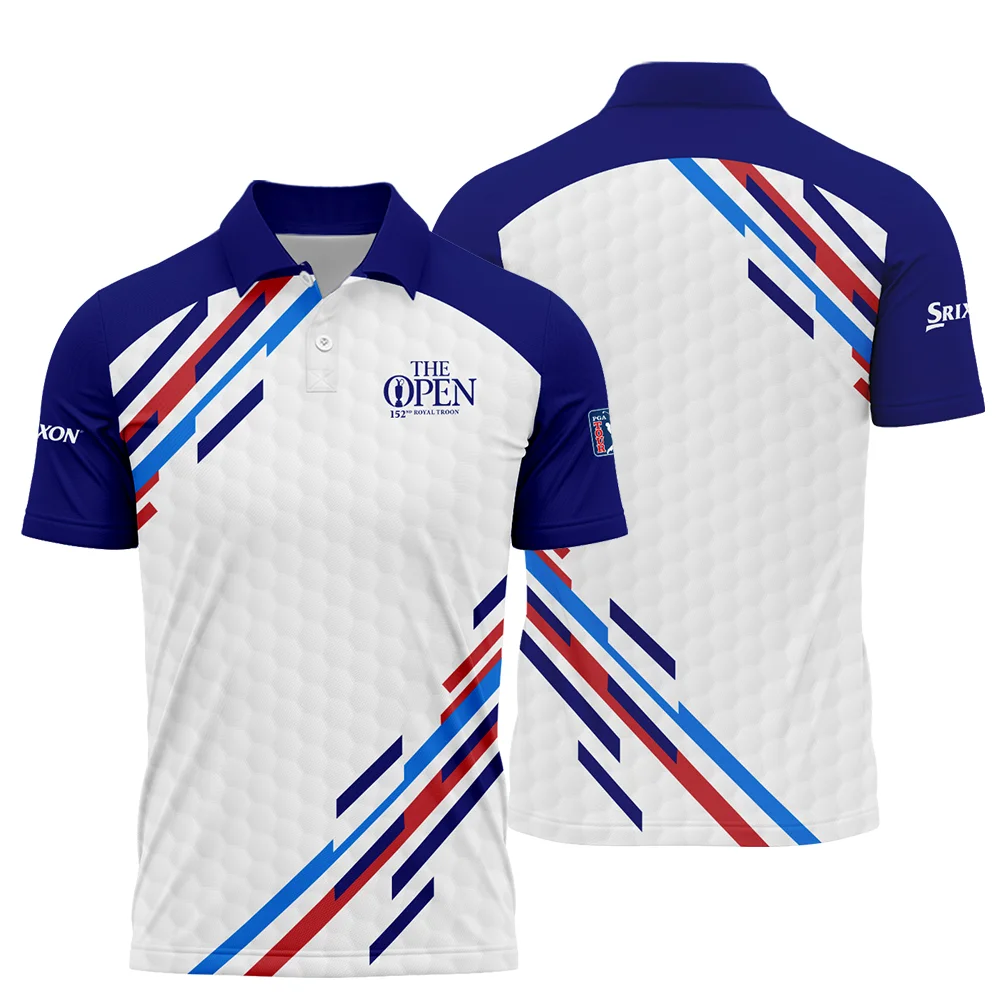 Special Release Srixon 152nd Open Championship Blue Red Straight Line White Background Polo Shirt PLK1107