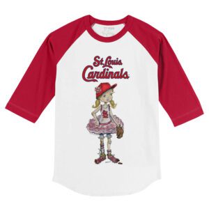 St. Louis Cardinals Babes 3/4 Red Sleeve Raglan Shirt